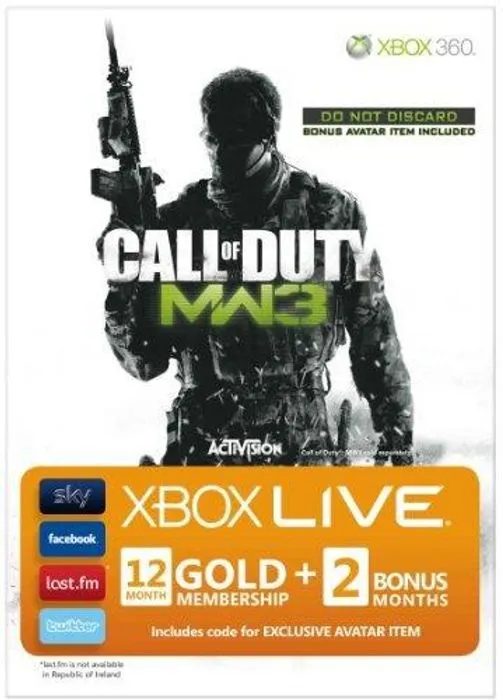12 + 2 Month Xbox Live Gold Membership - MW3 Branded (Xbox One/360) 3 12 + 2 Month Xbox Live Gold Membership - MW3 Branded (Xbox One/360)