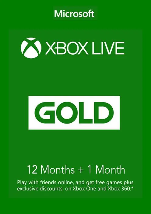 12 + 1 Month Xbox Live Gold Membership (Xbox 360) 3 12 + 1 Month Xbox Live Gold Membership (Xbox 360)