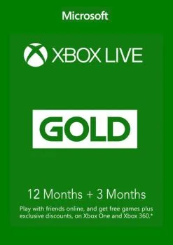 12 + 3 Month Xbox Live Gold Membership (Xbox One/360)